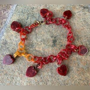 Vintage Bakelite Heart ♥️ Charm (era 1950’s) Bracelet